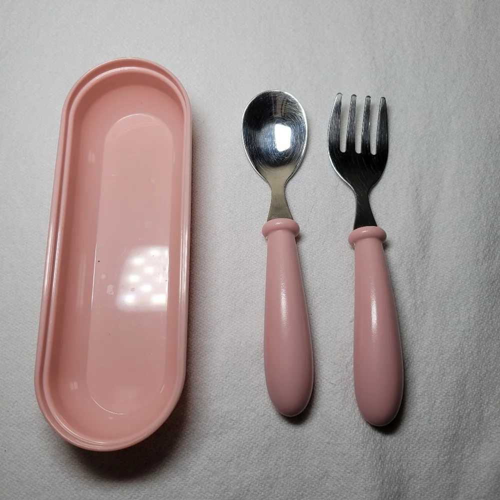 Toddler Spoon and‎ Fork Set in Portable Carrying Case